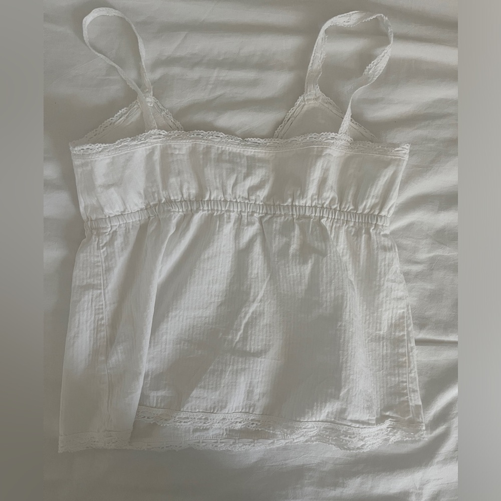 john galt white linen tank top